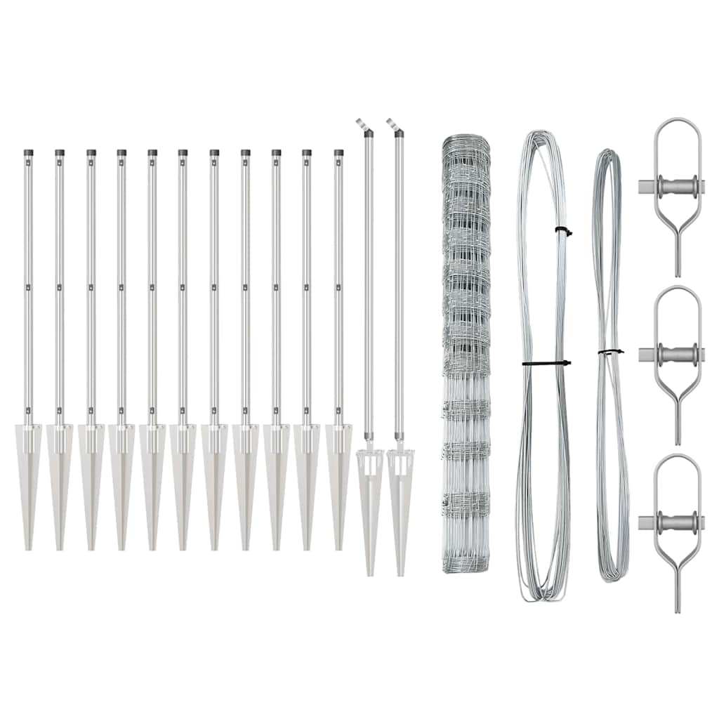 Wildzaun Silber 25 x 1,4 m Verzinkter Stahl